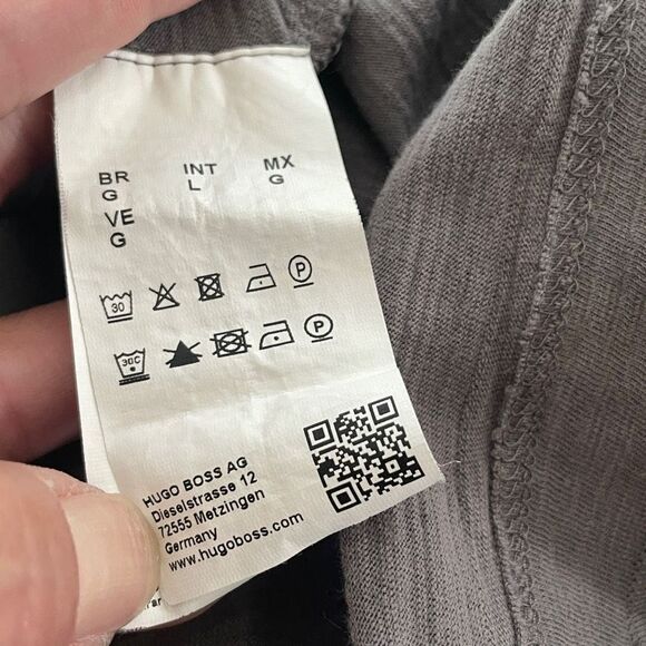 Hugo Boss Mens Long Sleeve V-Neck Regular Fit Long Staple Cotton Tee L - Picture 7 of 8